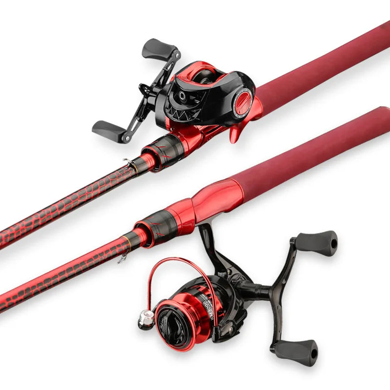 Red 180 Cm Carbon Fishing Rod ML Easy Grip Ceramic Tip Sports Outdoor Activities
