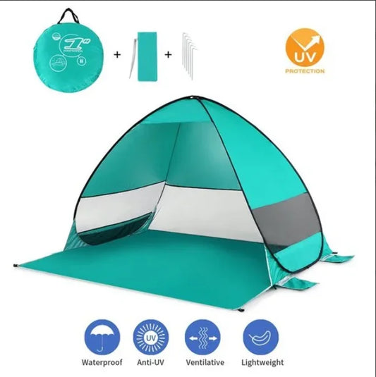 Beach Tent Sun Shelter Quick Opening 2 Second Automatic Bag