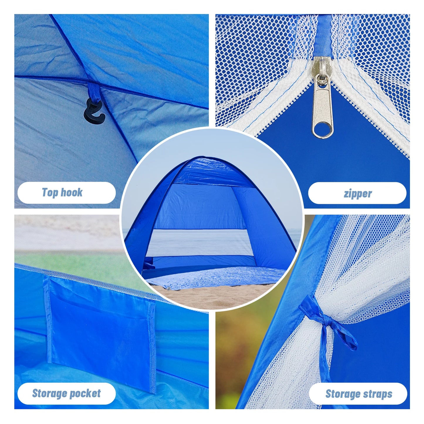 Pakicetus Pop-Up Beach Tent With Carry Bag For Outdoor Travel