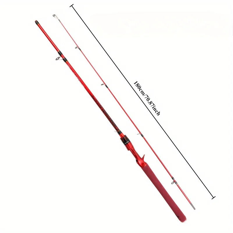 Red 180 Cm Carbon Fishing Rod ML Easy Grip Ceramic Tip Sports Outdoor Activities