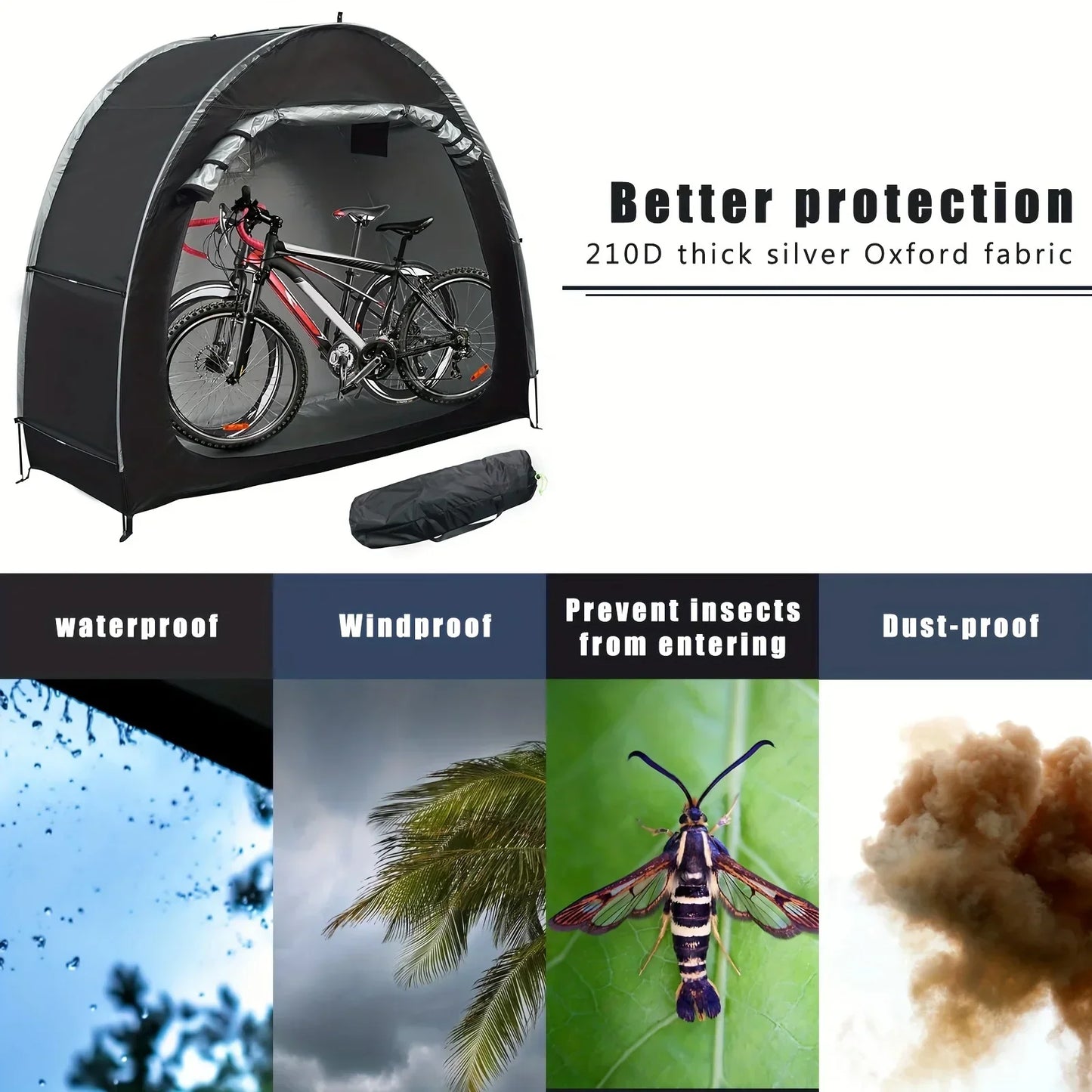 Foldable Outdoor Bicycle Storage Tent Waterproof Shelter For Road Bikes