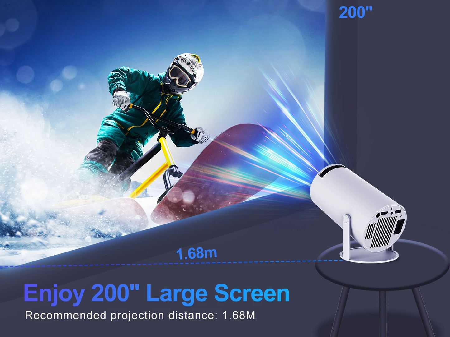 Magcubic HY300 Pro Projector 200ANSI Native 720P Wireless Screen Mirroring System Dual Band WiFi Hi-chip A3100 for Home Theater