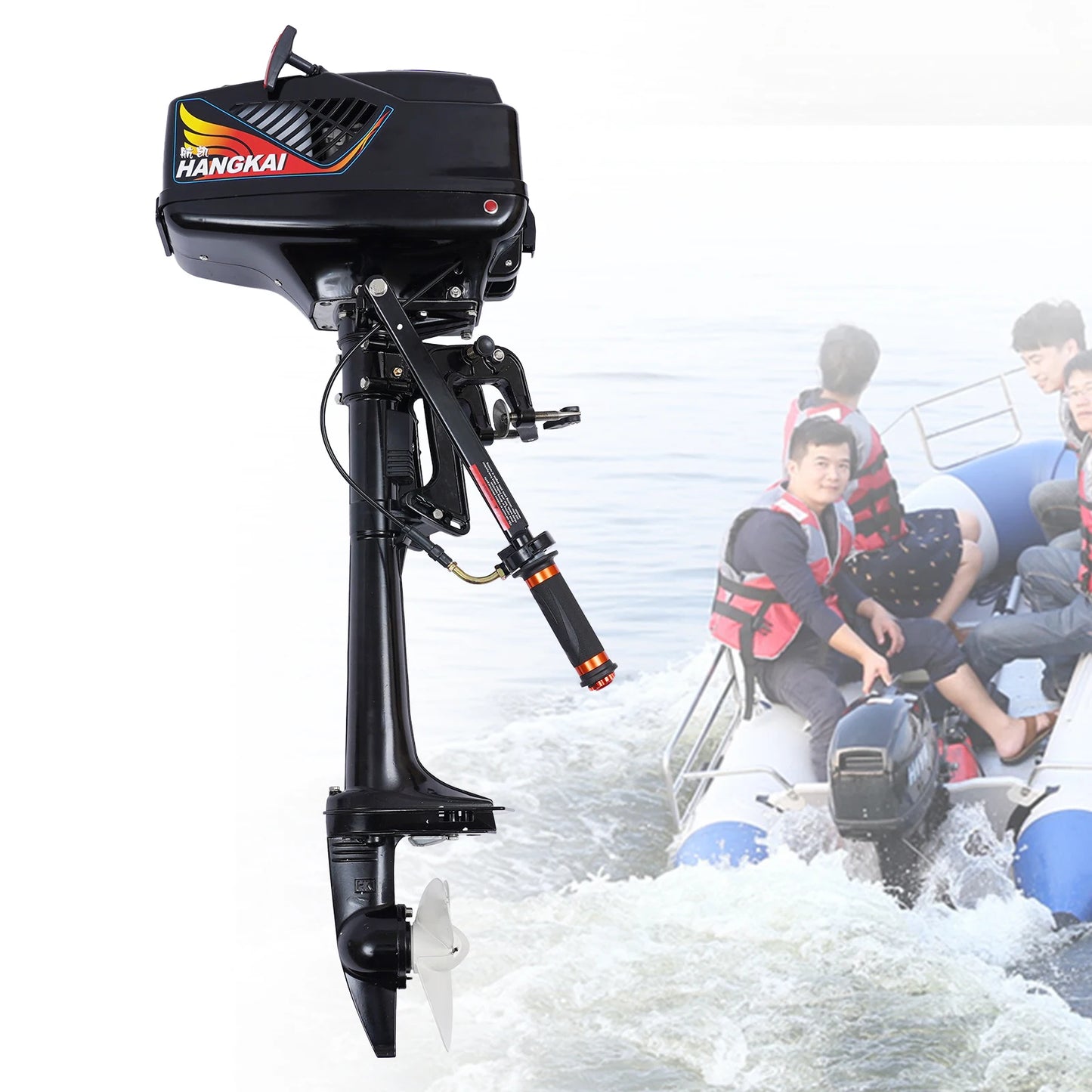 Outboard Fishing Engines Marine Engines 2 Stroke 3.6 HP Heavy Duty Cooled CDI Systems 55CC Water Cooled Half Air Cooled Systems