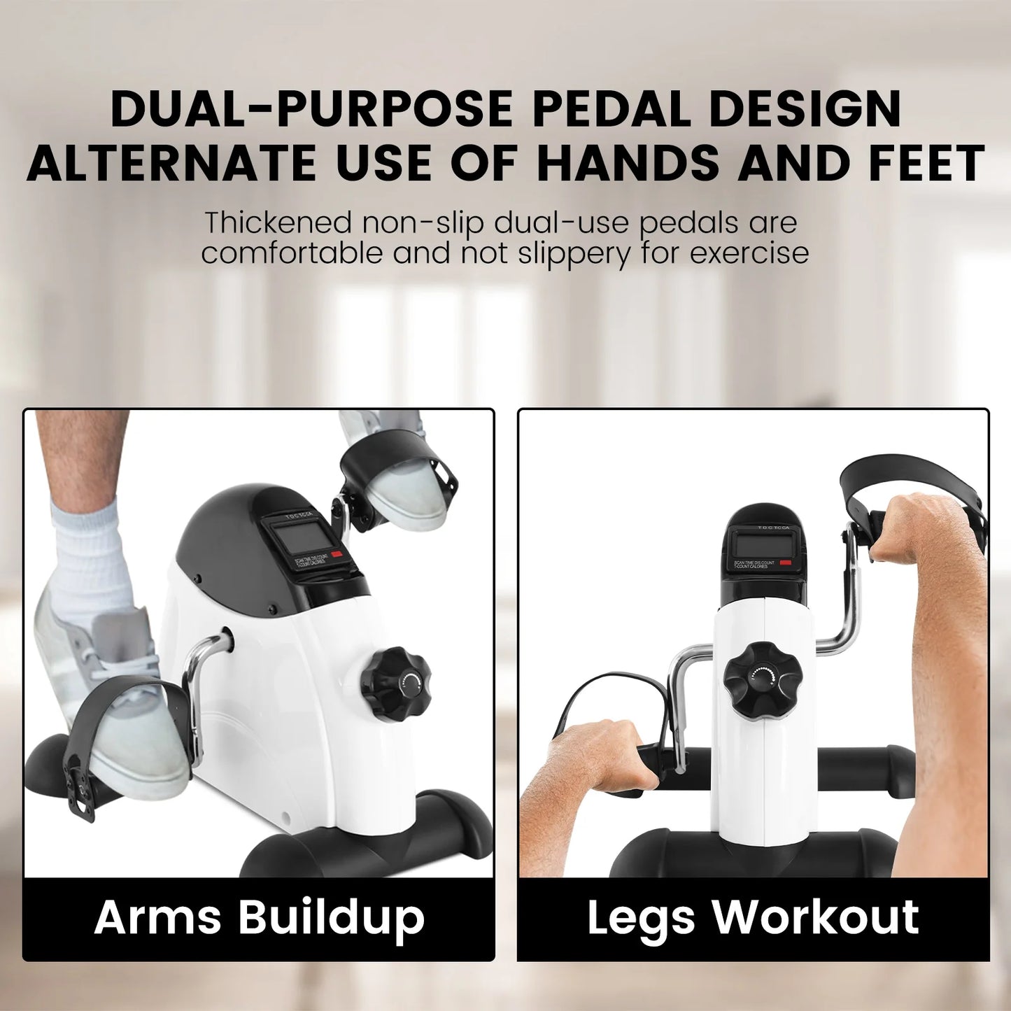 Mini Exercise Bike Under Desk With LCD Display Pedal Trainer