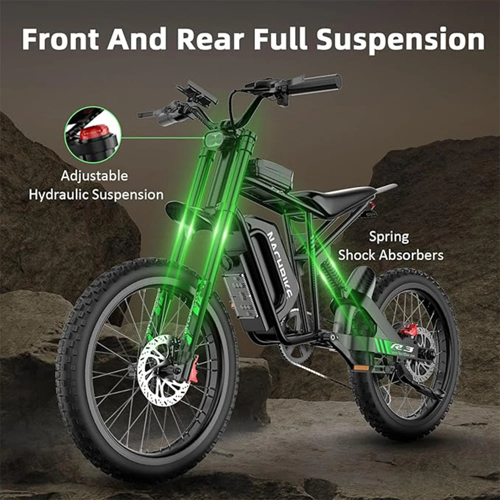 CEFolded Electric Bike R3 6000W 60V 25Ah Battery Brakes
