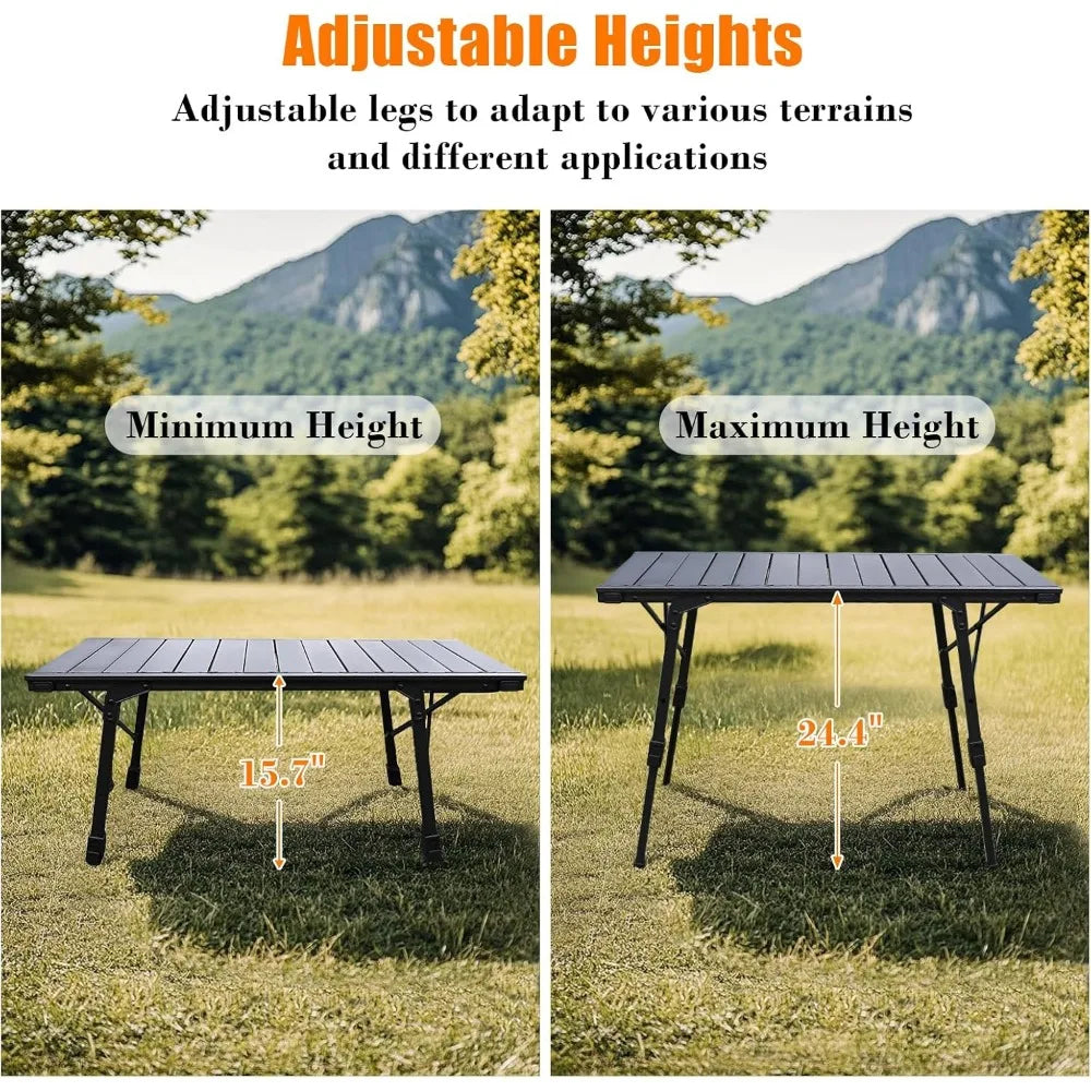 Folding Camping Table, Portable Outdoor IGT Camp Table, Foldable Picnic Table, Outdoor IGT Cook System with Carry Bag, Ultraligh