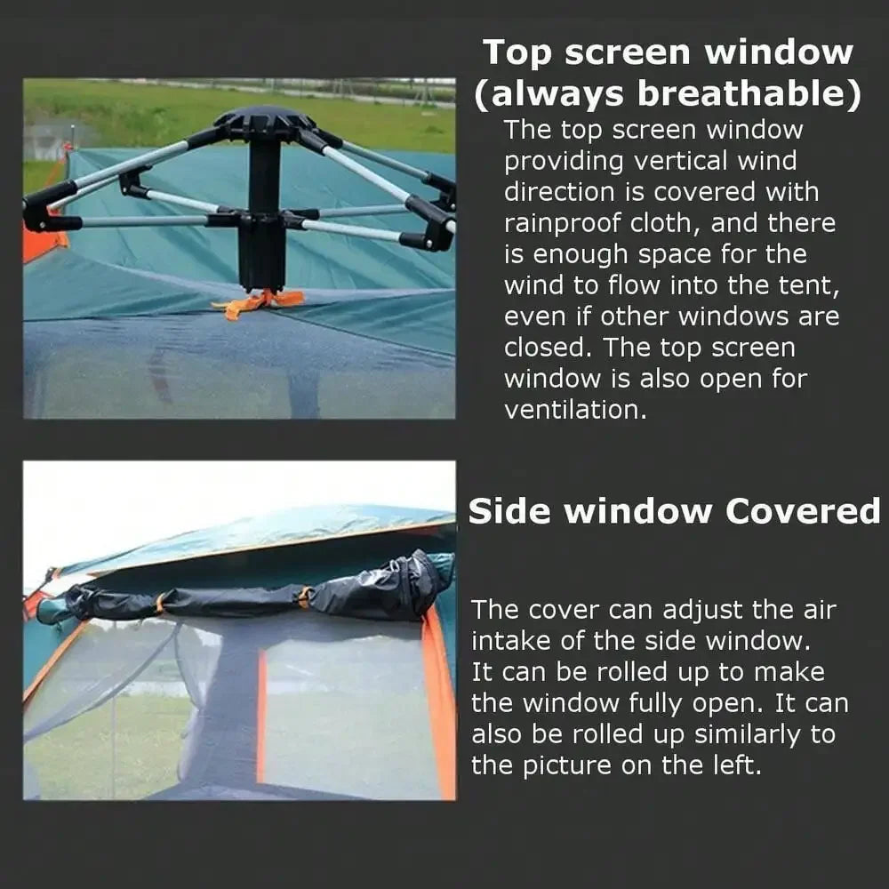 Building 3 To 4 Person Pop Up Camping Tent Waterproof