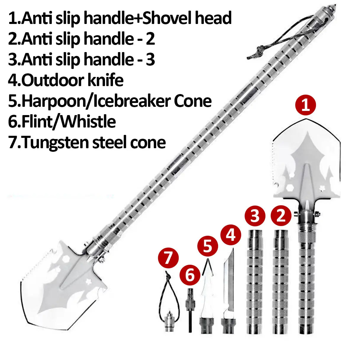 Skywolfeye Multipurpose Foldable Military Shovel Outdoor