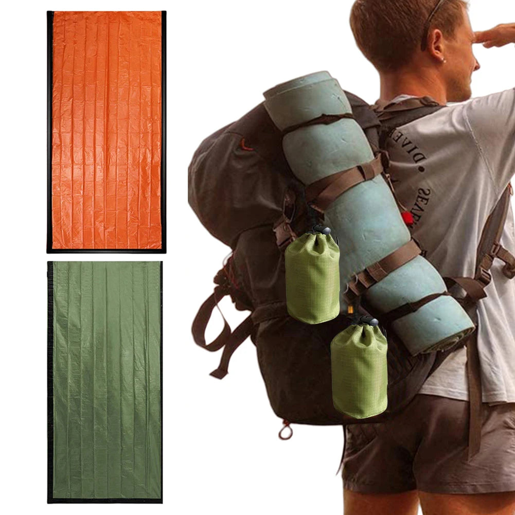 2-Pack Waterproof Thermal Bivy Sack Sleeping Bag for Outdoor Adventure