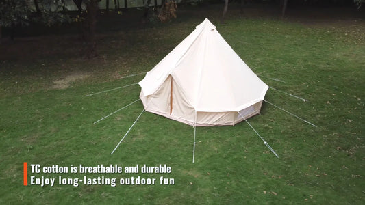 Canvas Bell Tent With Stove Jack For Weatherproof Camping