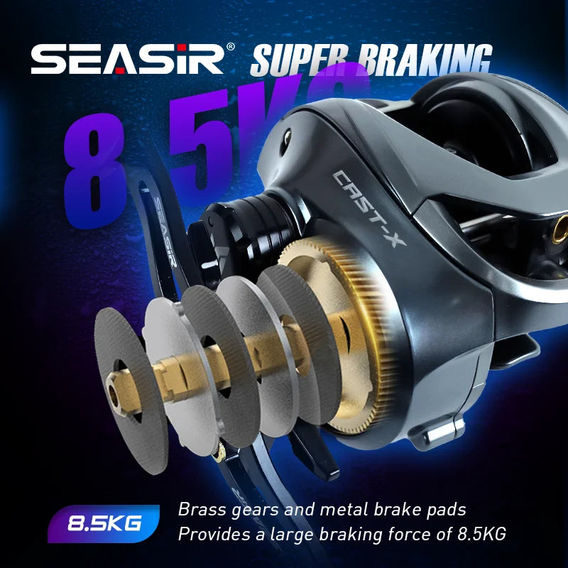 SeaSir Cast X Baitcasting Reel 7.3 To 1 Aluminum Spool