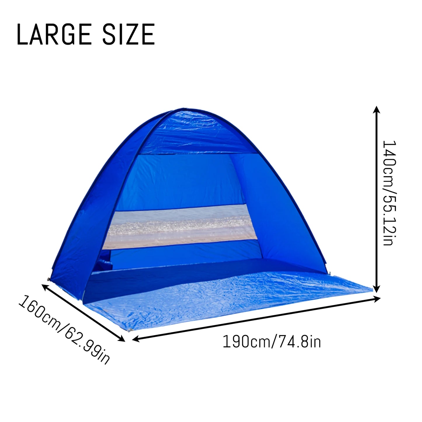Pakicetus Pop-Up Beach Tent With Carry Bag For Outdoor Travel