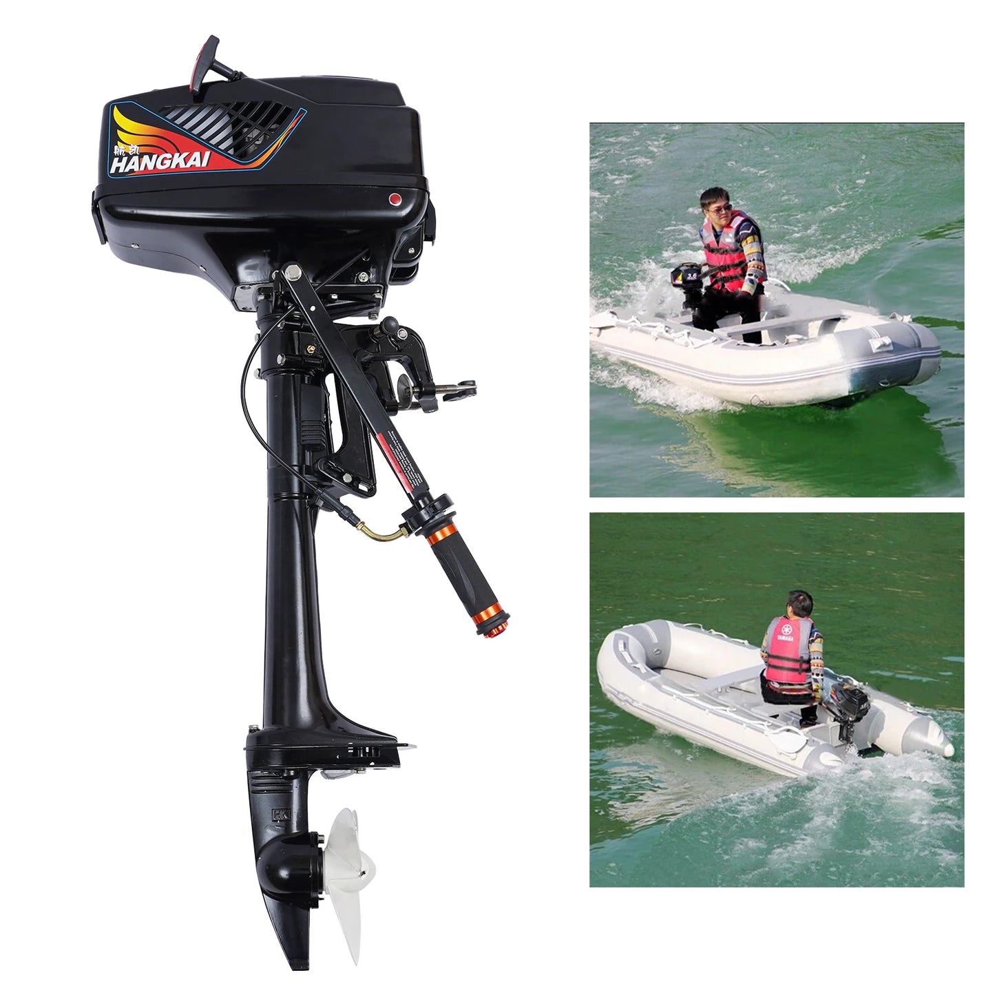 Outboard Fishing Engines Marine Engines 2 Stroke 3.6 HP Heavy Duty Cooled CDI Systems 55CC Water Cooled Half Air Cooled Systems