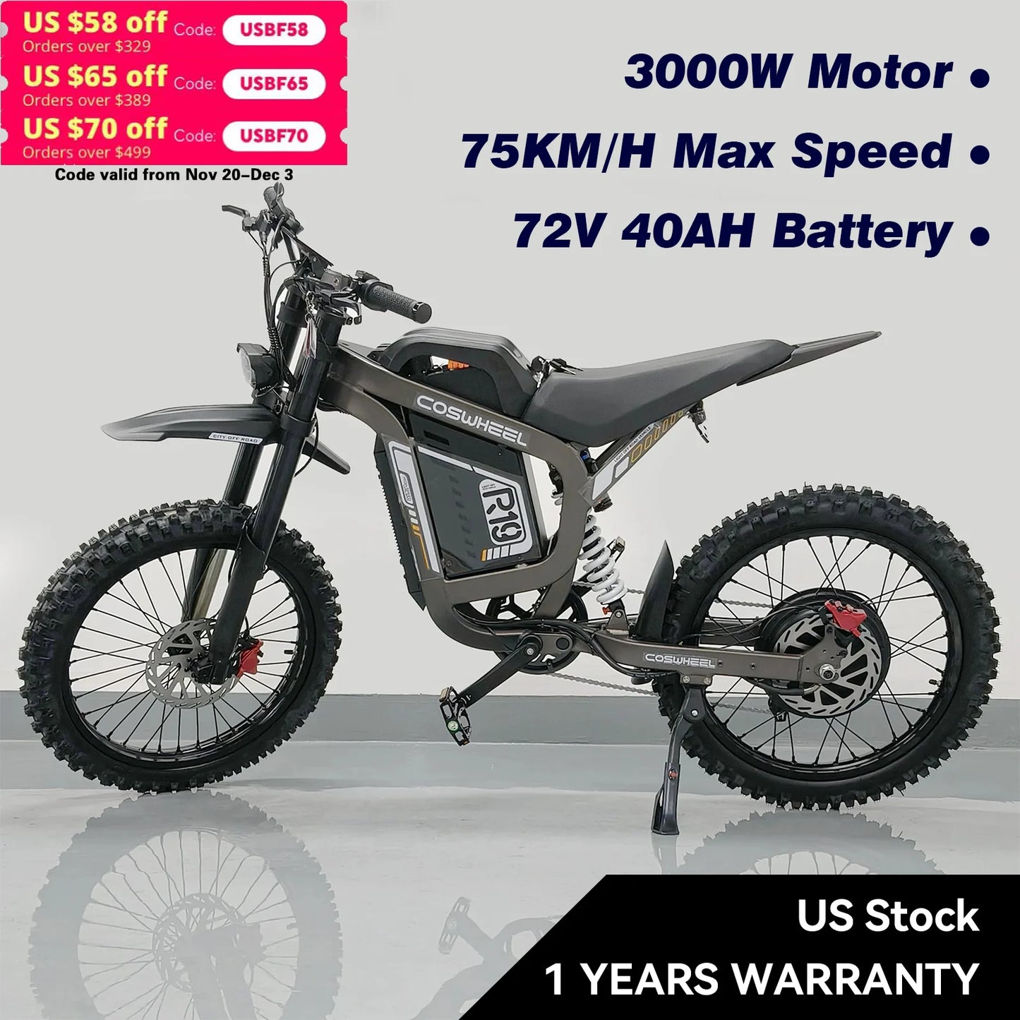 MOOBELO R19 Max Electric Off Road Ebike 3000W Brushless