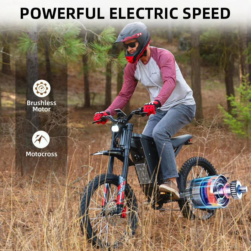 Freego X2 Pro Electric Off Road Ebike 6000W 50MPH Warranty