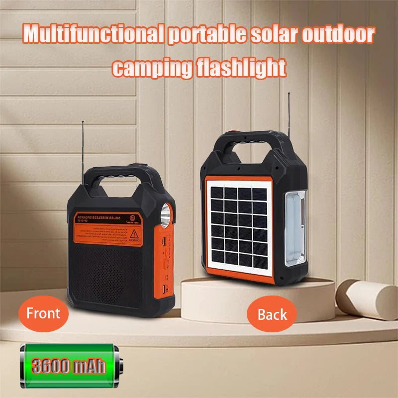 Portable Solar Lantern Radio 3600mAh Rechargeable Battery