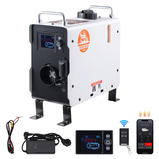 SucceBuy 2KW Diesel Heater 12V/24V All in One Diesel Air Heater with Remote Control Display Screen CO Alarm for Vehicle&Outdoor