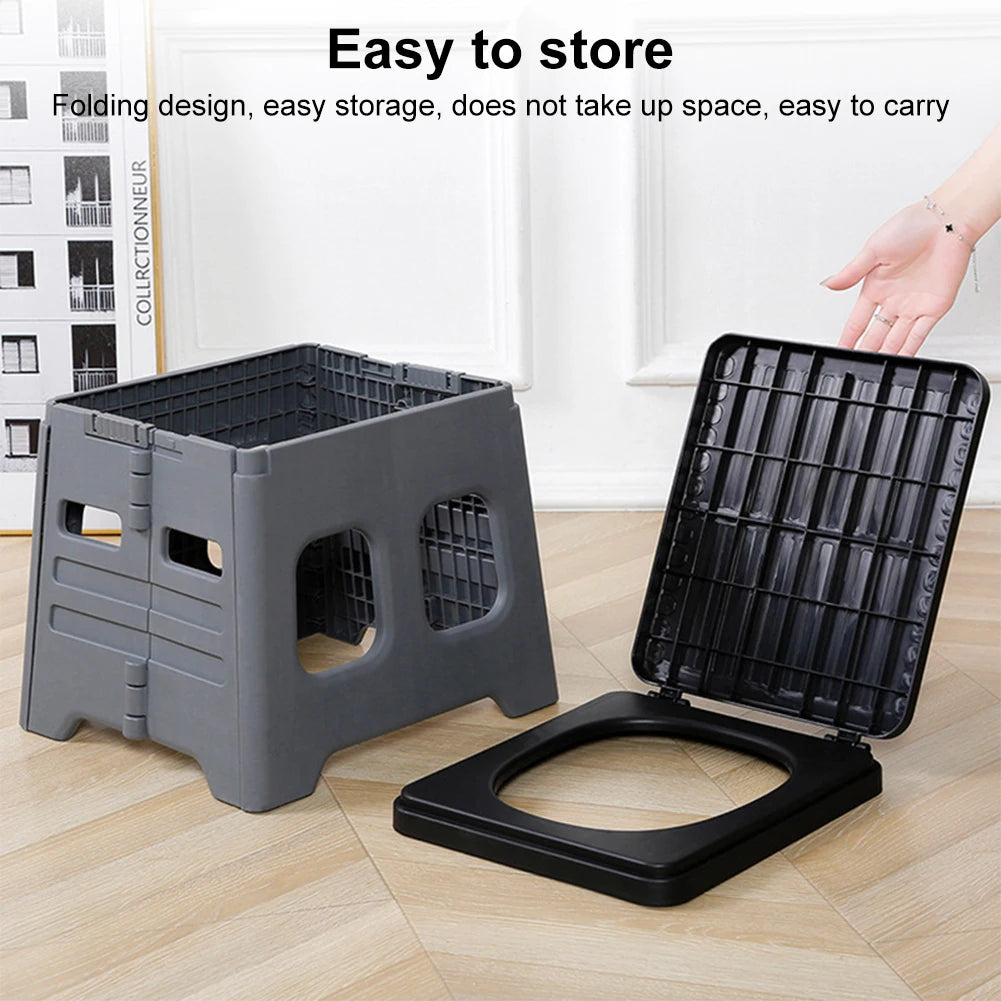 Electric Portable Camping Toilet With Lid Foldable Emergency