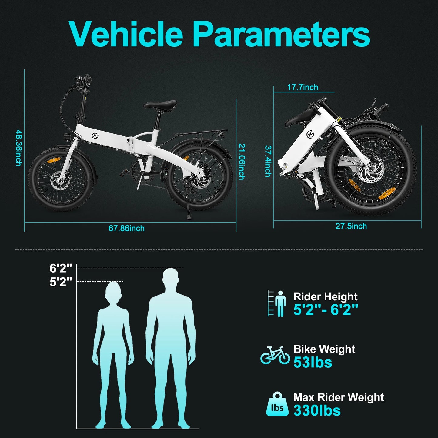 500W engine adult folding electric bicycle, 20 inch tires 48v7.8ah, 20 miles/hour 43 miles range, folding mini city riding elect
