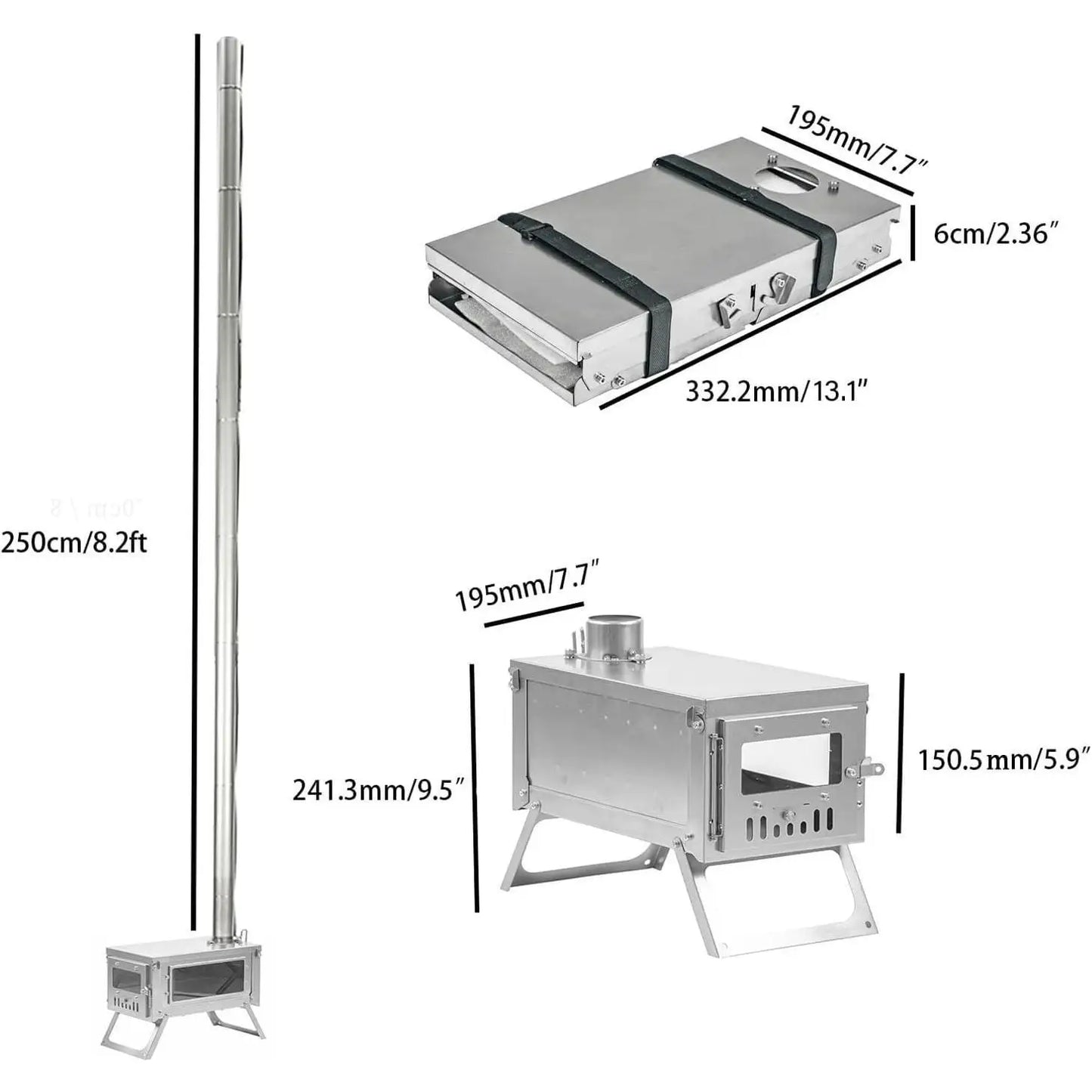 Titanium Stove Portable Folding Tent Ta1 Stove Slide Mini for Camping Backpacking Hunting Cooking 3.4lb