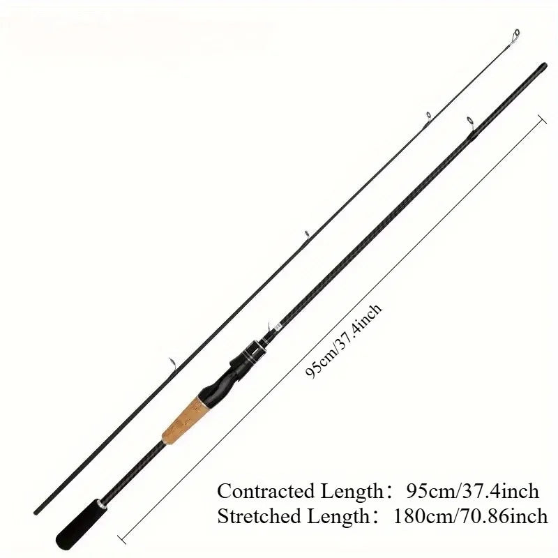 180cm Carbon Fiber Fishing Rod with Wooden Handle for All-Weather Outdoor Sports and Entertainment Gear