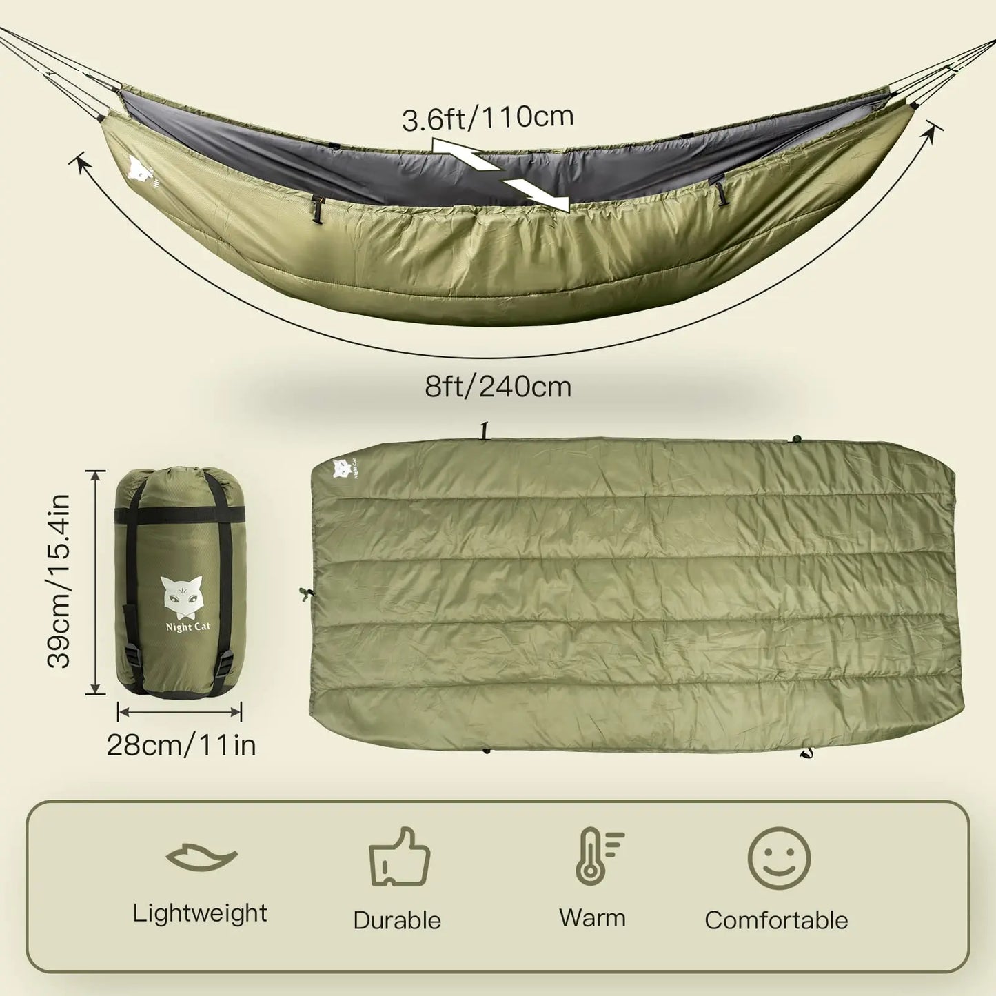 Hammock Underquilt Sleeping Bag Sleep System 4 Seasons Lightweight Warm