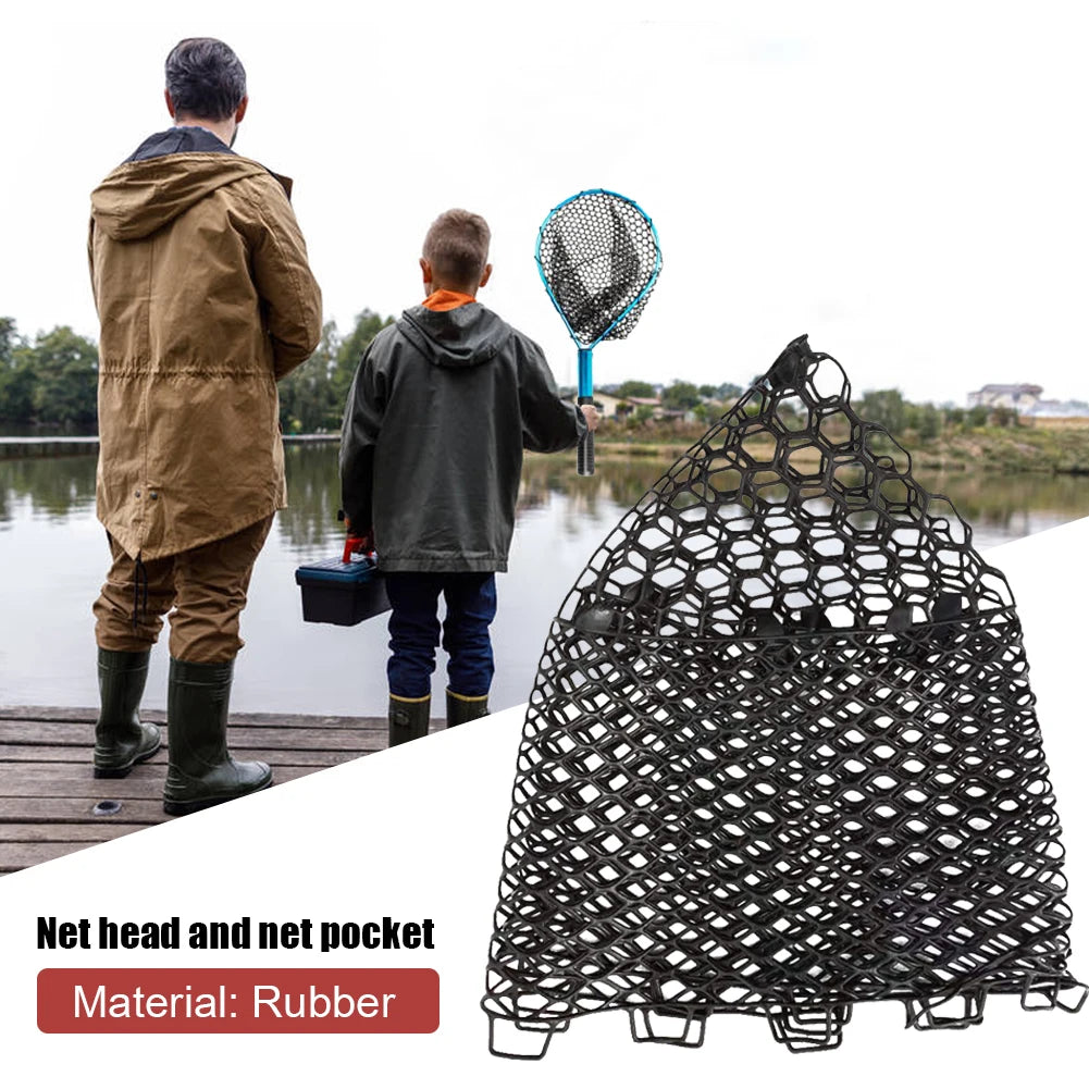 Rubber Net Head 32/40/55cm Folding Landing Net Portable Foldable Trout Net Outdoor Fishing Accessories