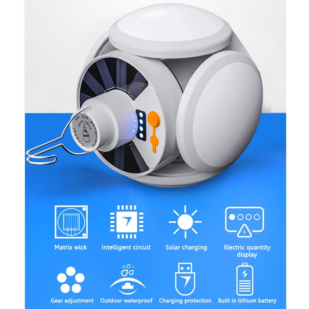 Shunmaii LED Solar Camping Light Bulb Lantern 5 Gear