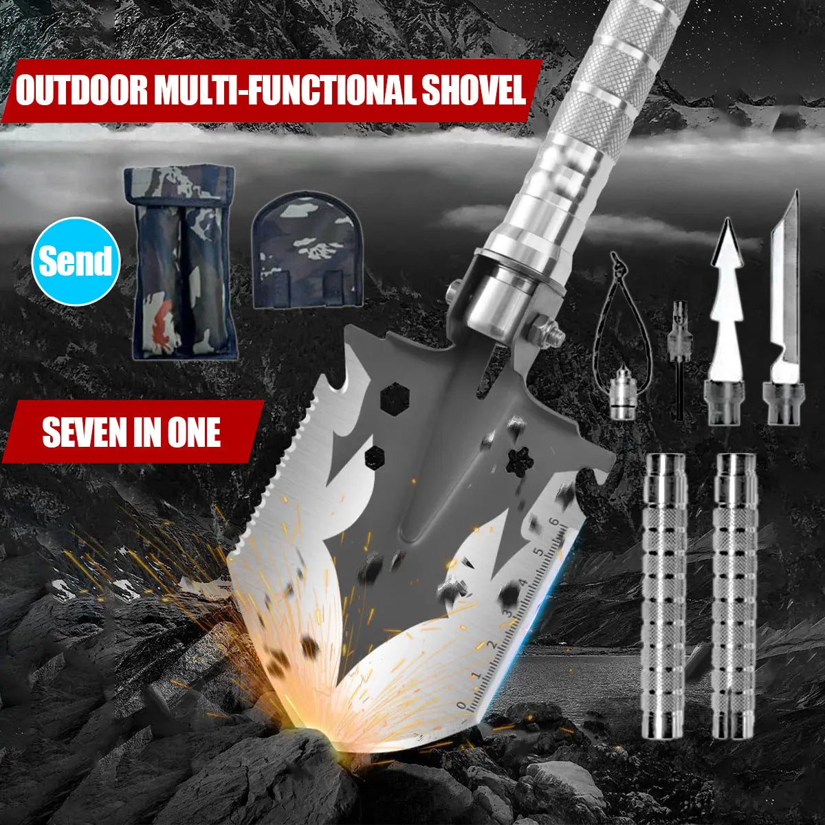 Skywolfeye Multipurpose Foldable Military Shovel Outdoor