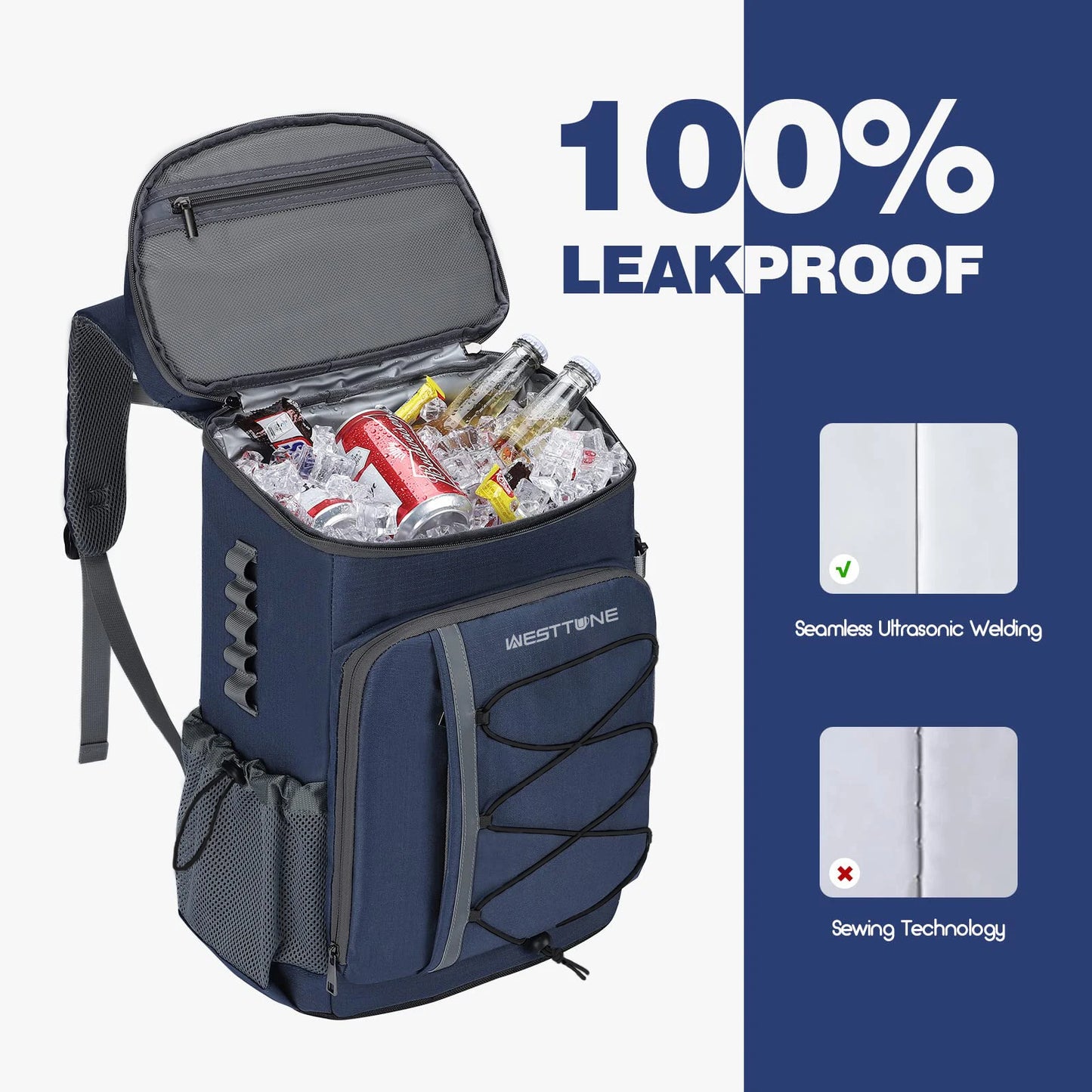 WestTune Leakproof Insulated Cooler Backpack For Camping