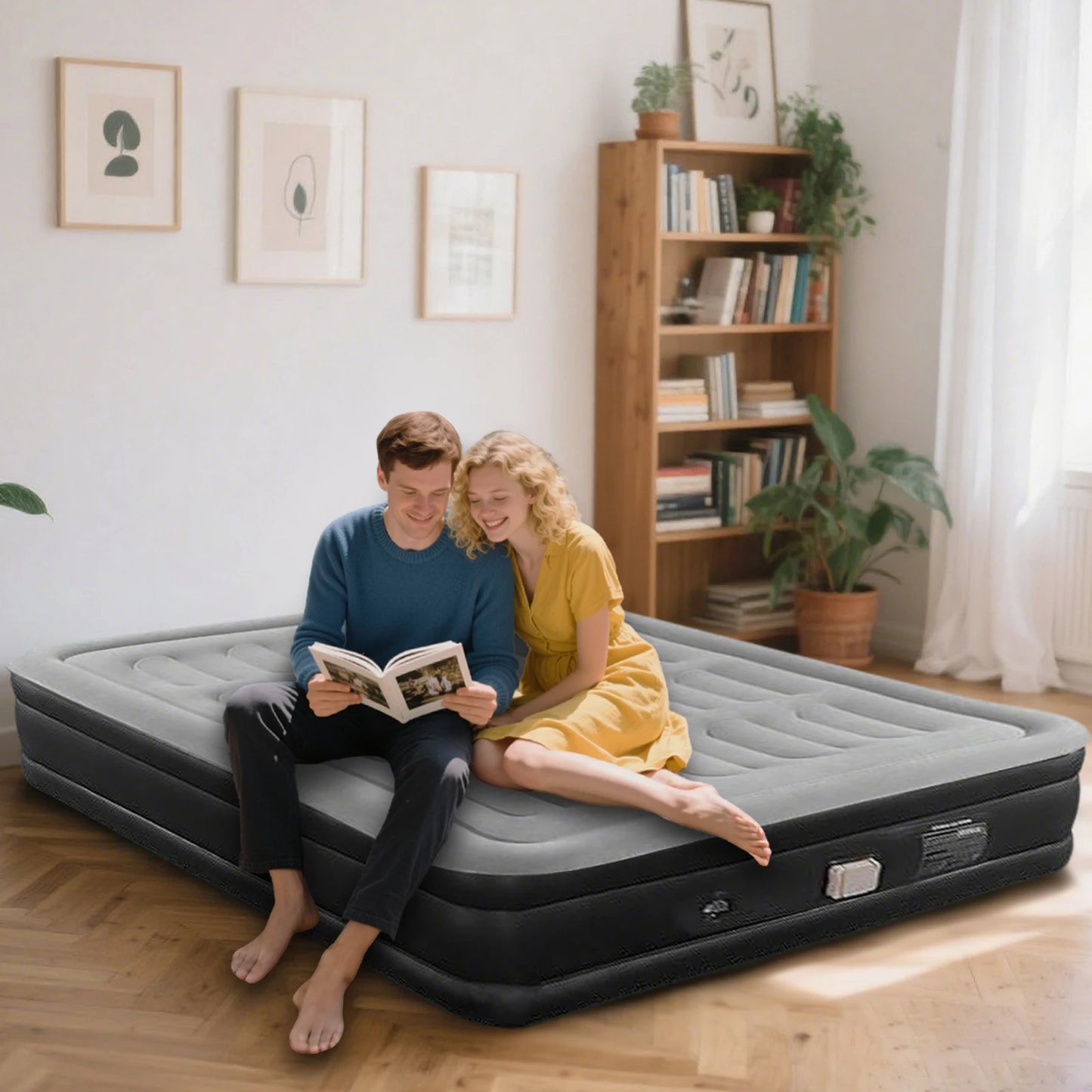By Inflating Foldable Airbed Mattress With Built In Pump